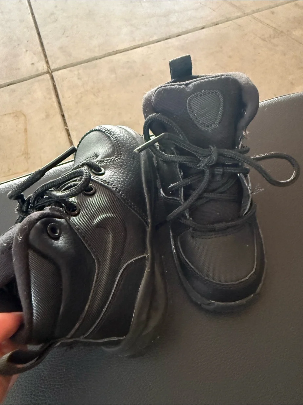 Nike Kids Black Lace-Up Sneakers